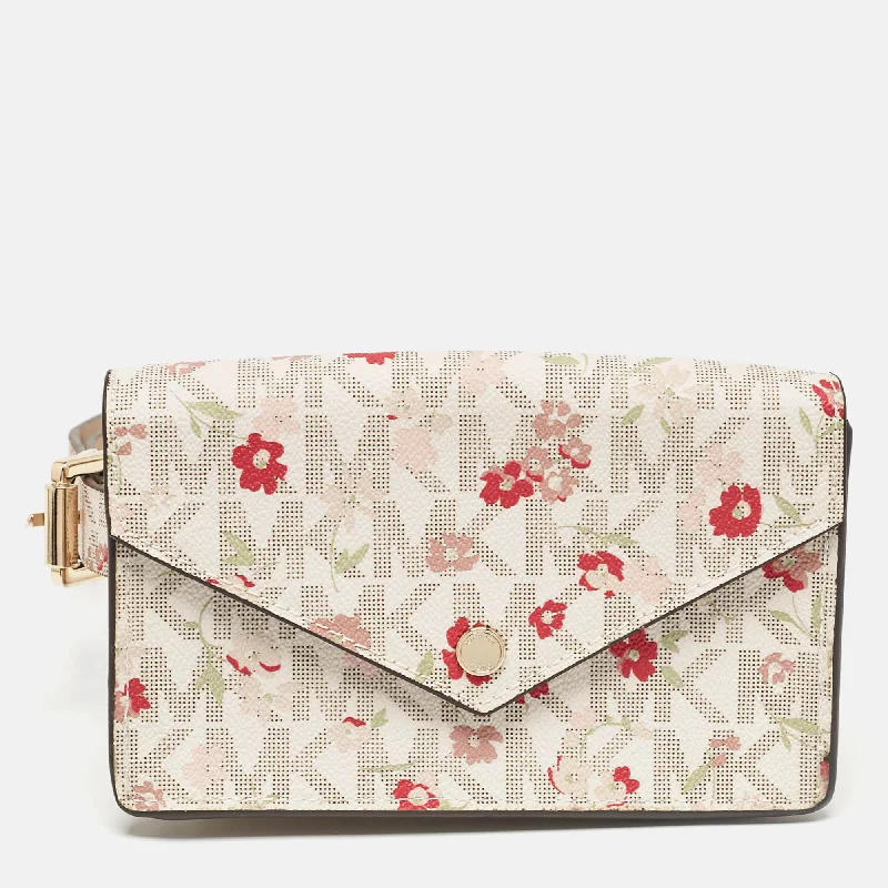 Michael Michael Kors gym bags for fitness loversMulticolor Signature Floral Coated Canvas Envelope Belt Bag