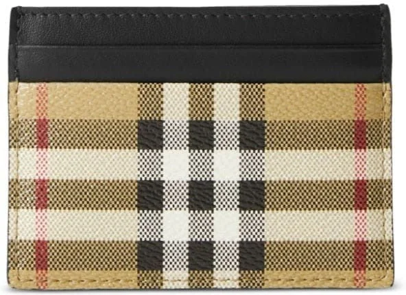 High - Capacity Burberry Duffle Bags for Long TripsMen's Checked Motif Card Holder in Beige | 8084175154367 Color A7026