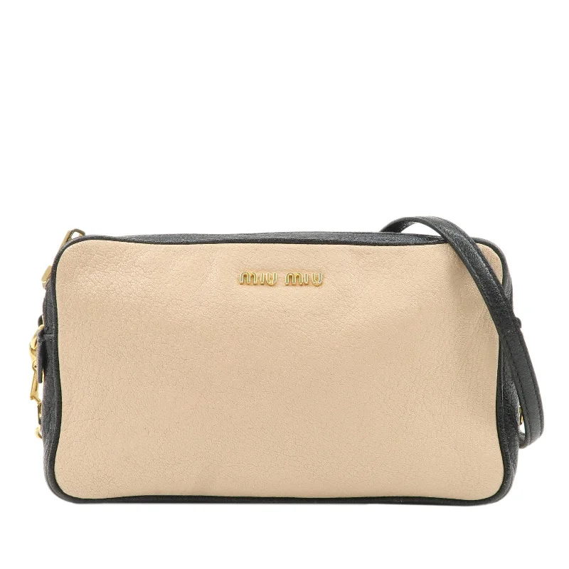 MIU MIU crossbody bags for easy wearMIU MIU Leather MADRAS BICOLORE Shoulder Bag Crossbody Bag RT0539