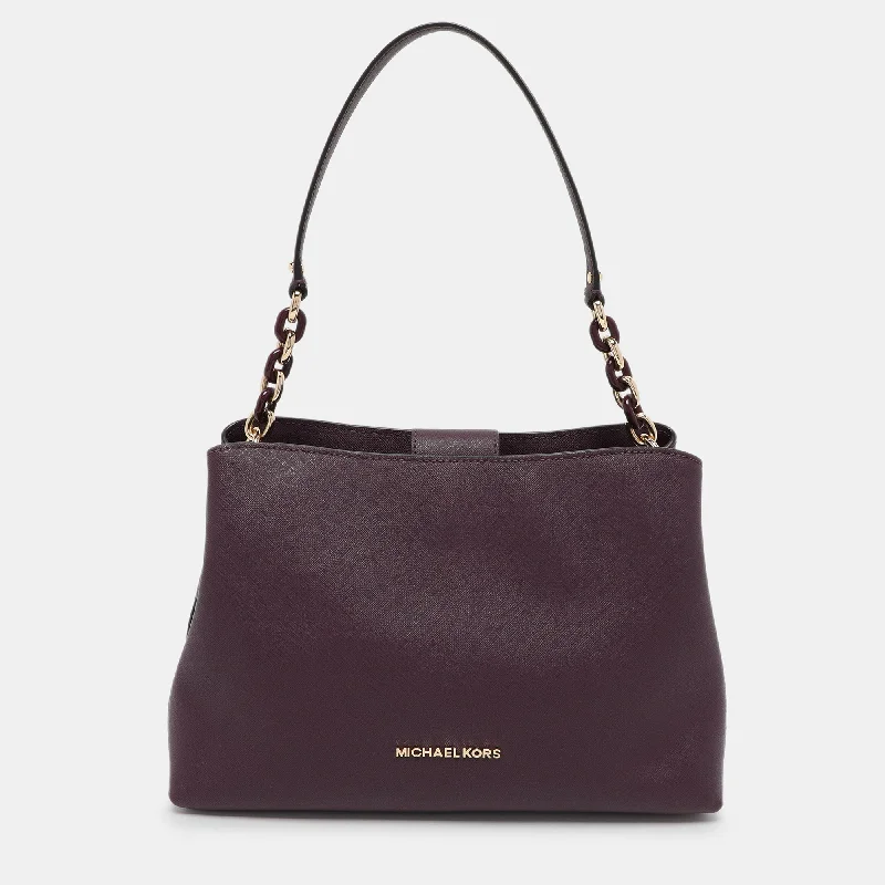 small crossbody Michael Michael Kors Bags for hands - free shopping tripsPurple Leather Sofia Satchel