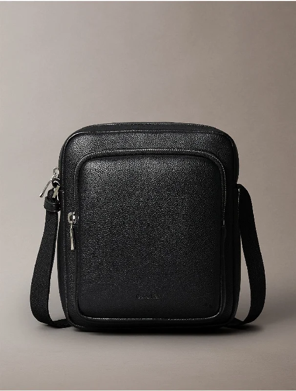 Calvin Klein crossbody bags for travelMen's Micro Pebble Reporter Bag - Black