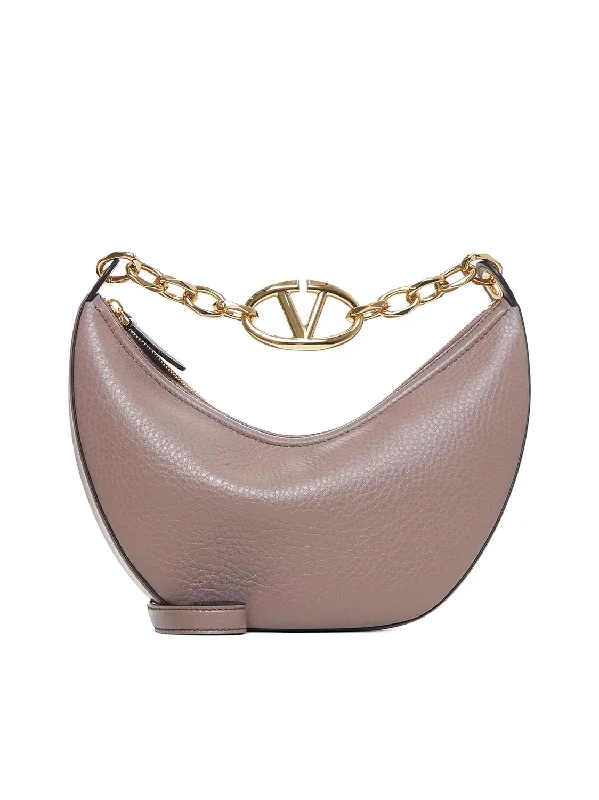 Valentino bags for night-out outfitsWomen's Vlogo Moon Bag Small Hobo in Clay | 5W2B0Q42JDK