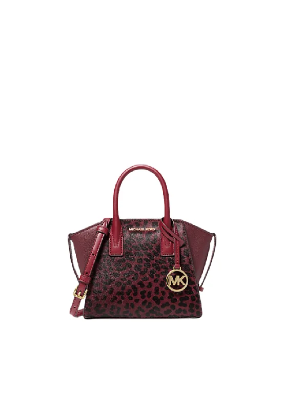 Michael Michael Kors Bags for historical reenactments in an appropriate period - style designMichael Kors Avril Satchel Bag Extra Small Cheetah Print In Oxblood Multi 35F4G4VC0H