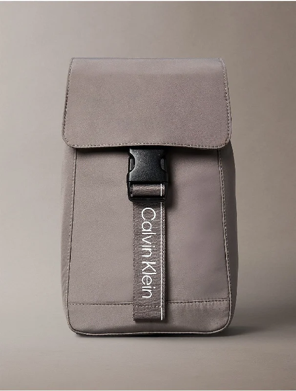 Calvin Klein bags with embossed logo designsMen's CK Sport Flap Sling Bag - Grey