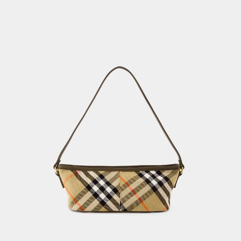 Easy - to - Clean Burberry Bags for Busy LifestylesSimple Baguette Purse - Burberry - Cotton - Beige