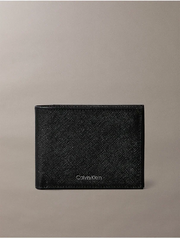 Calvin Klein handbags with intSaffiano Leather Slim Bifold Wallet - Black