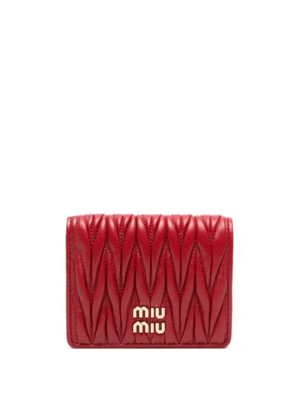 MIU MIU bags for fashion-forward womenMiu Miu Bifold Wallet Matelasse Mini Wallet Women 5MV204