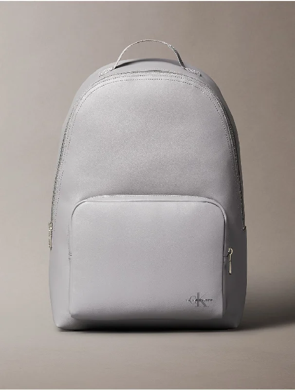 Calvin Klein vegan leather bags for eco-conscious sMen's Monogram Logo Campus Backpack - Grey