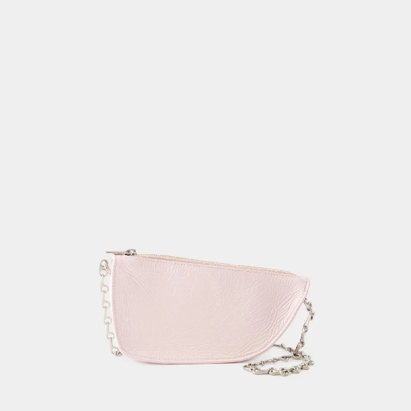 Faux Fur Trimmed Burberry Bags for WinterMicro Sling Shield Crossbody - Burberry - Leather - Pink