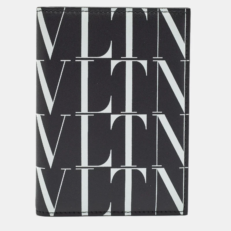 Valentino bags in a variety of leather finishesBlack/White Leather VLTN Times Passport Holder