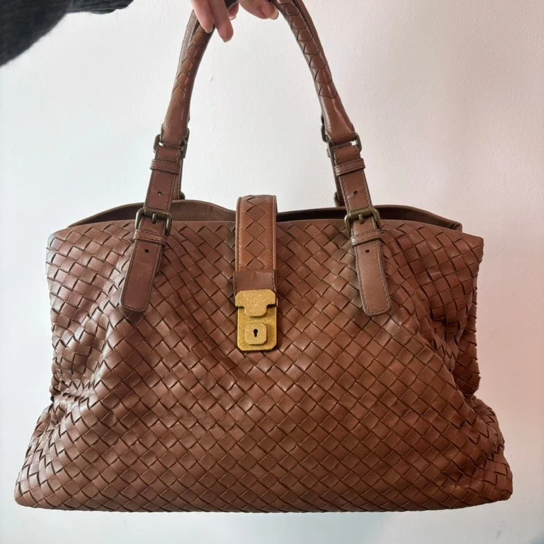 Bottega Veneta bags for fashion - forward individualsBottega Veneta Roma Brown Leather Woven Tote Bag