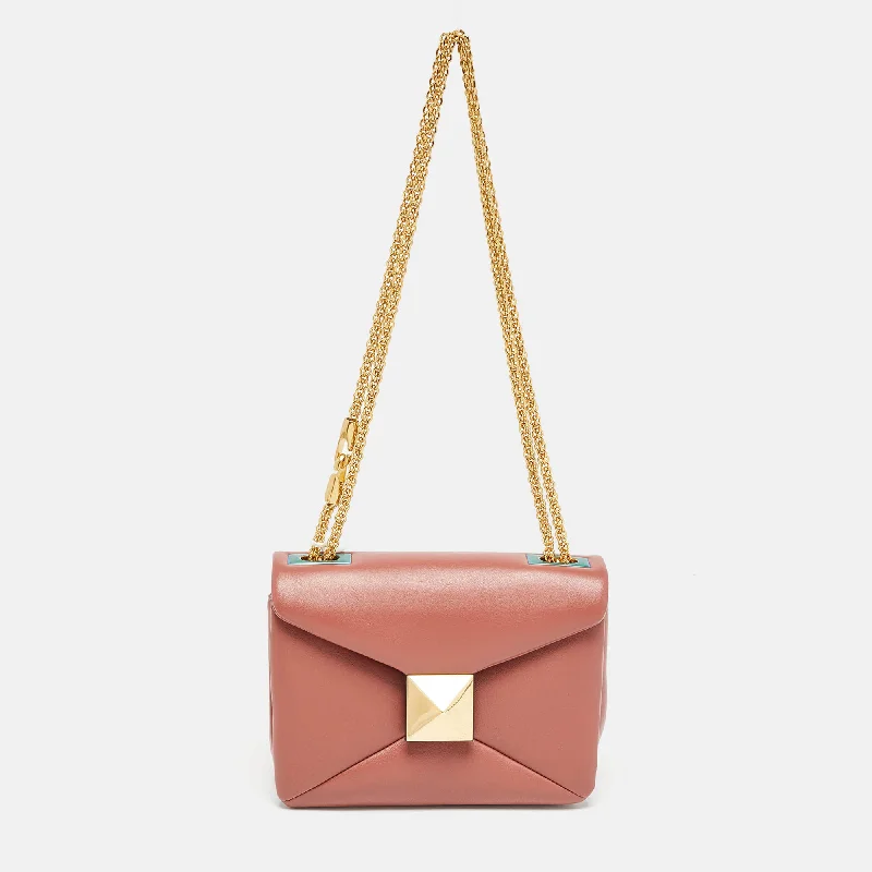 Valentino bags for work-to-weekend wearOld Rose Leather One Stud Chain Shoulder Bag