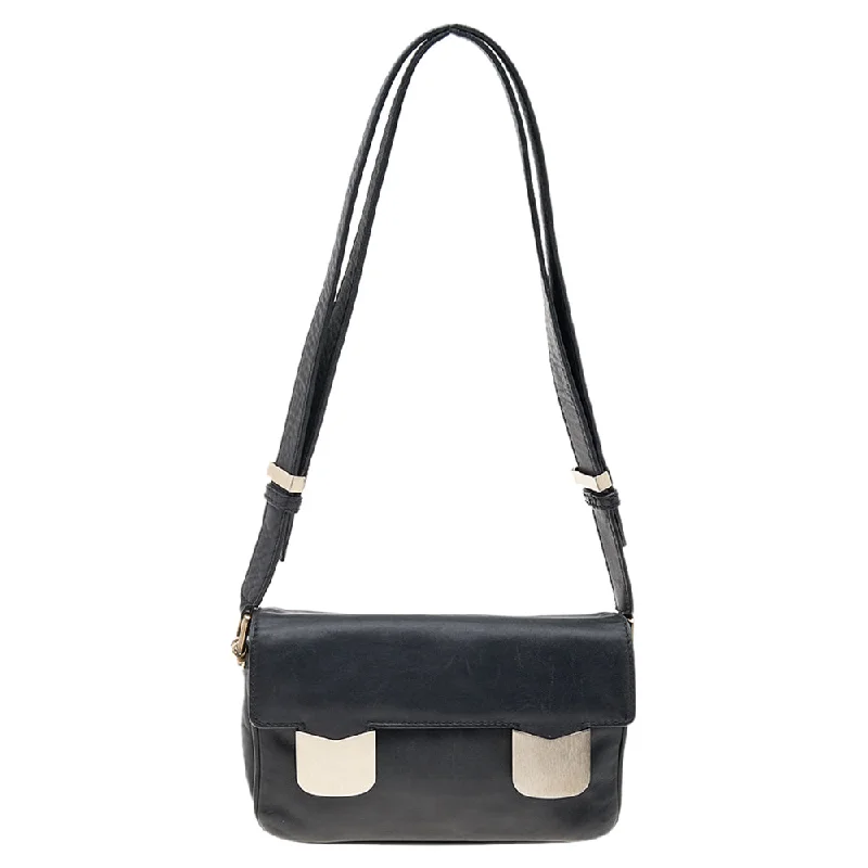 Valentino small bags Black Leather Flap Shoulder Bag