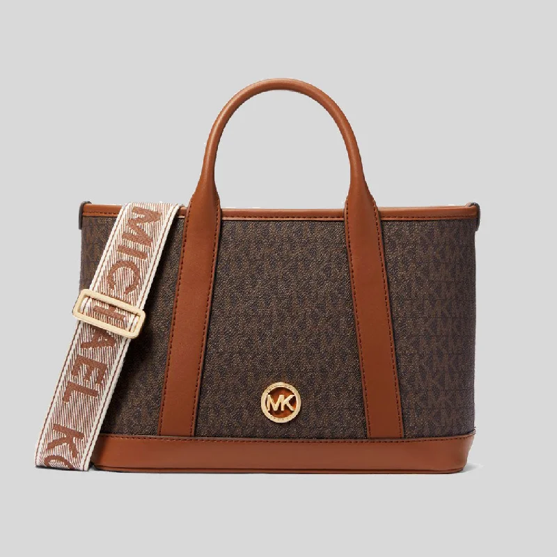 Michael Michael Kors Bags for celebrities on the red carpet (if applicable)MICHAEL KORS Luisa Small Signature Logo Satchel Brown 30R4G99T1V