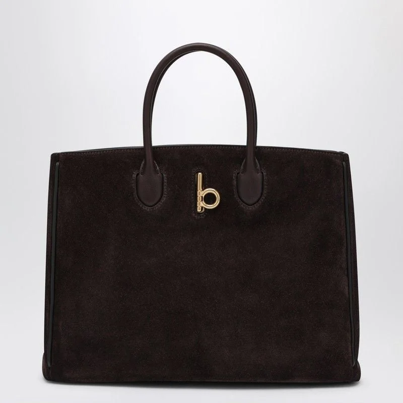 Ergonomic Burberry Laptop Bags for ComfortWomen's Rocking Horse Medium Brown Suede Tote | 8094491158524