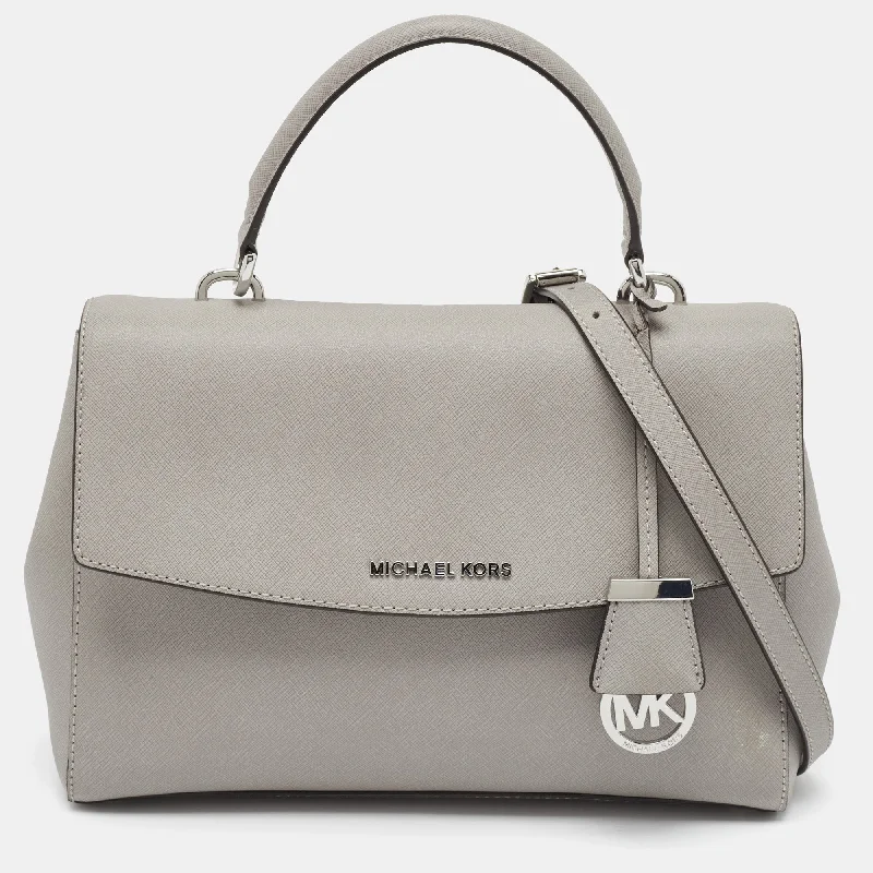 Michael Michael Kors Bags for art gallery openings in an elegant styleGrey Leather Medium Ava Top Handle Bag