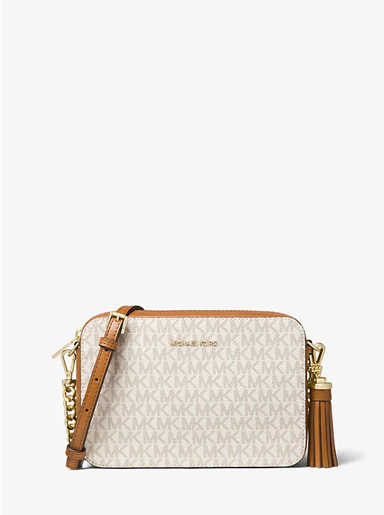 pastel pink Michael Michael Kors Bags for spring and summerMichael Kors Ginny Medium Logo Crossbody Bag Vanilla