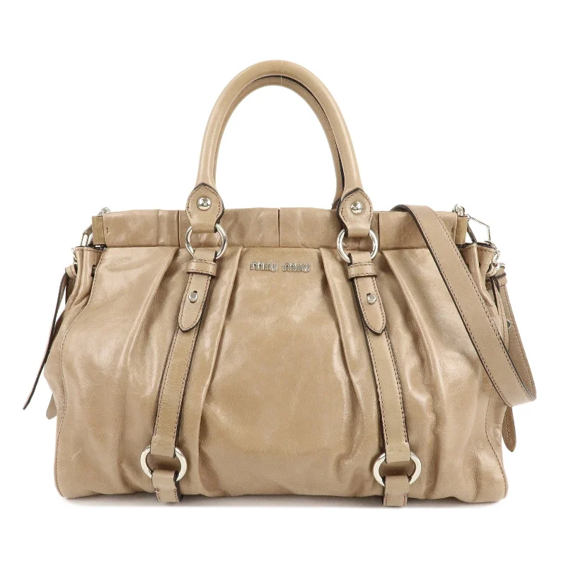 MIU MIU handbags for women on saleMIU MIU Leather 2Way Shoulder Bag Hand Bag Beige RT0383