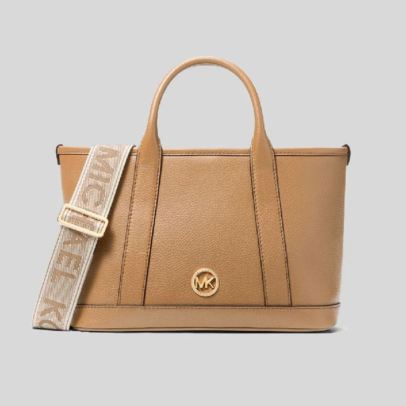 Michael Michael Kors Bags for yoga classes with a soft and flexible materialMICHAEL KORS Luisa Small Pebbled Leather Satchel Camel 30R4G99T1L