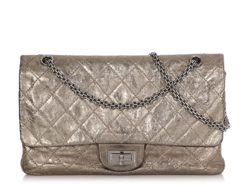 Chanel bags for the minimalist fashionChanel Bronze Quilted Distressed Metallic Calfskin Reissue 227