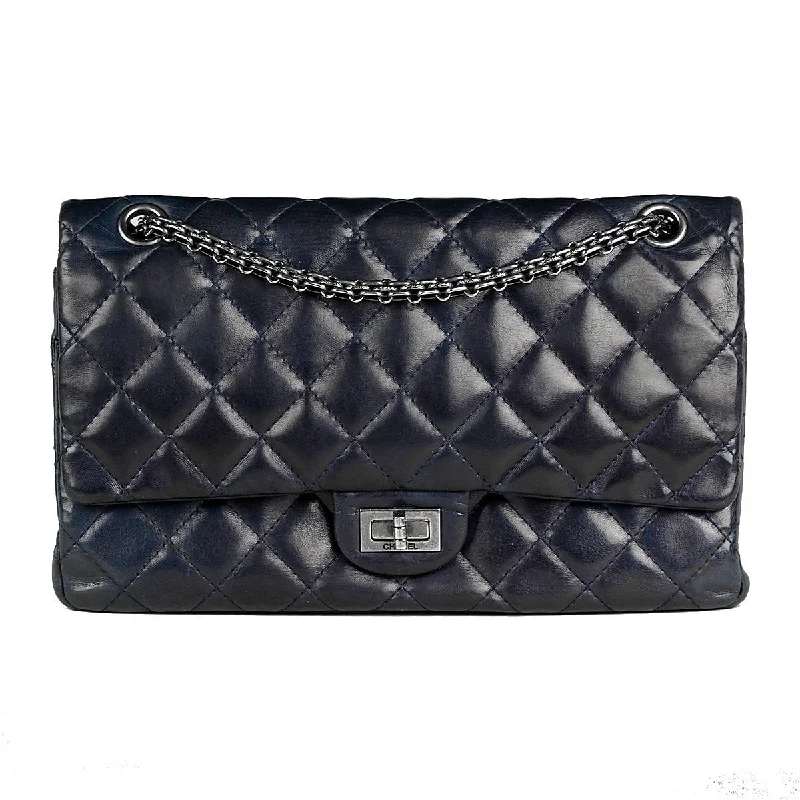 Chanel bags as wedding day accessoriesChanel Bag 2.55 Reissue Navy Lambskin Leather with Silver Hardware 226