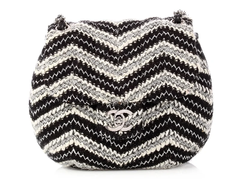 Chanel All - Match Handbag for Versatile StylingChanel Black and White Tweed Handbag