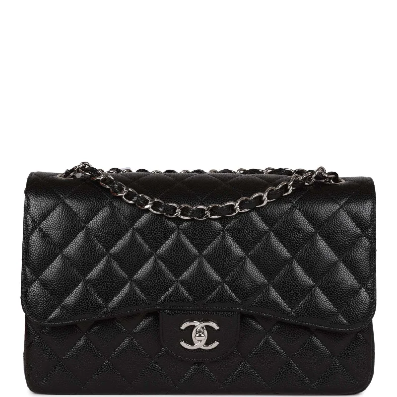 Chanel New Arrival Handbag with Gold HardwareChanel Jumbo Classic Double Flap Bag Black Caviar Silver Hardware