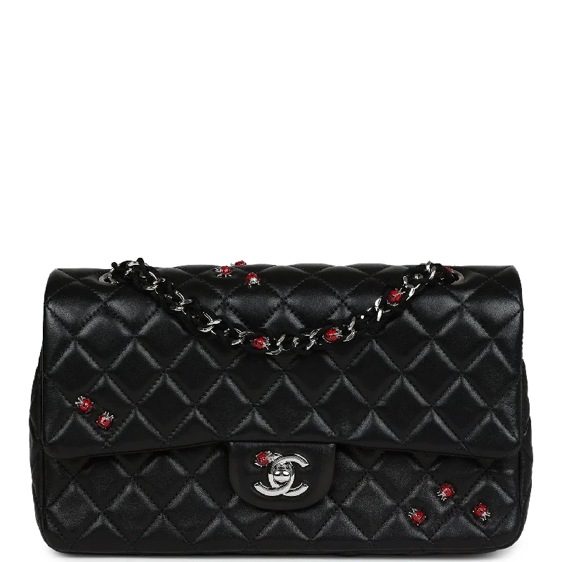 Chanel bags that pair perfectly with any outfitPre-owned Chanel Medium Lady Bug Single Flap Bag Black Lambskin Silver Hardware