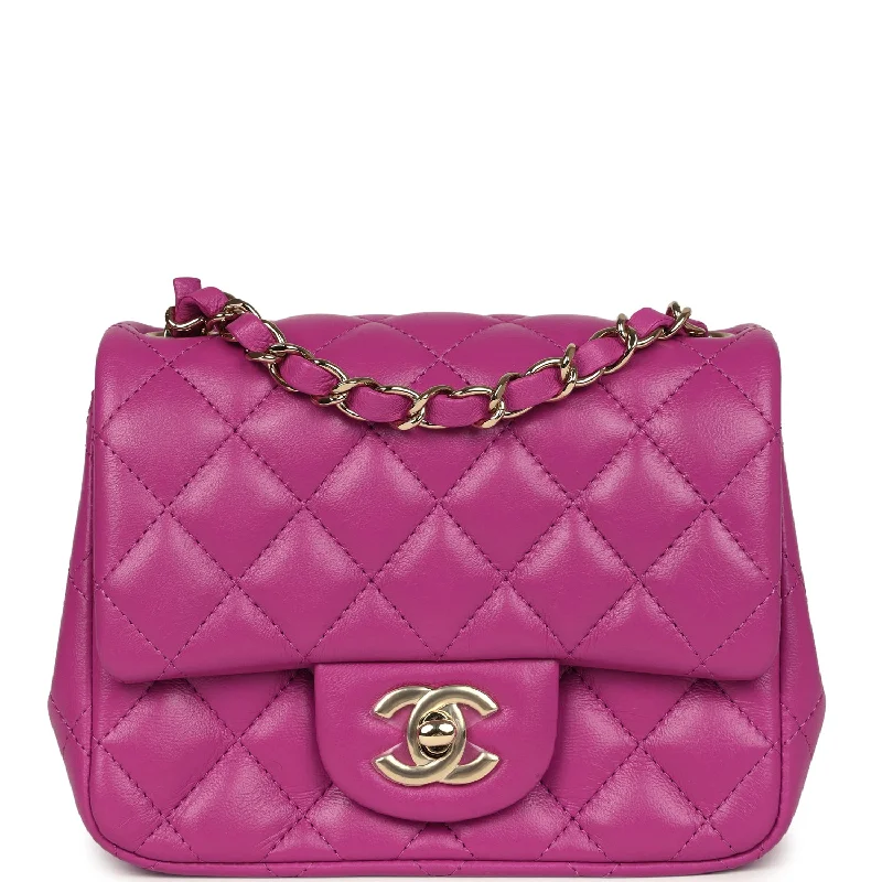 Chanel Black Handbag for Business MeetingsChanel Mini Square Flap Bag Purple Lambskin Gold Hardware