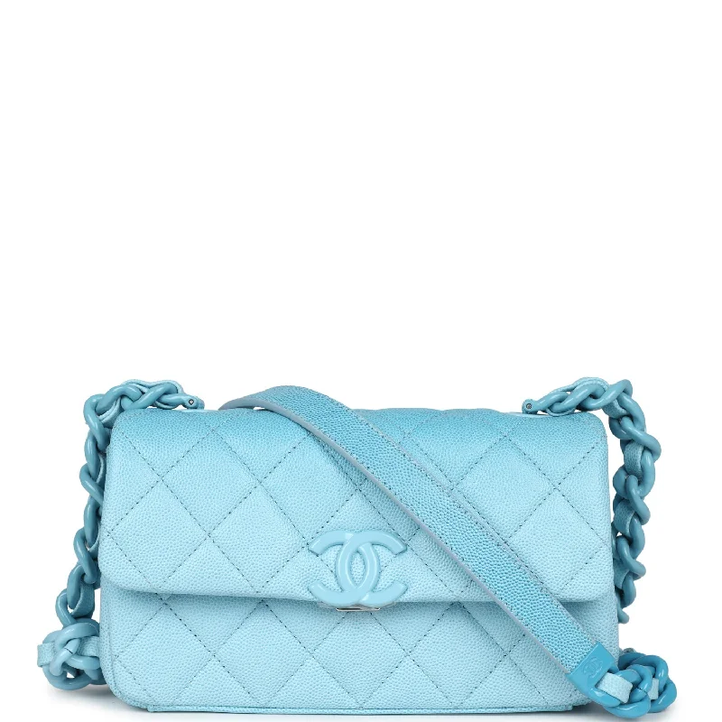 Chanel bags for those who value investment piecesChanel Mini Flap Bag Blue Ombre Caviar Lacquered Metal Hardware