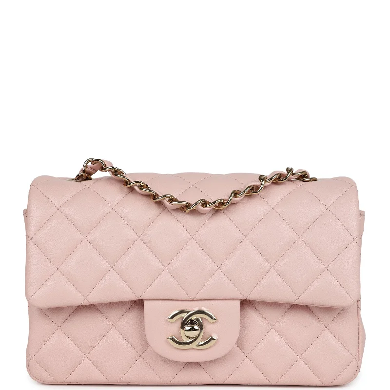 Chanel bags for those who value investment piecesChanel Mini Rectangular Flap Light Pink Lambskin Gold Hardware