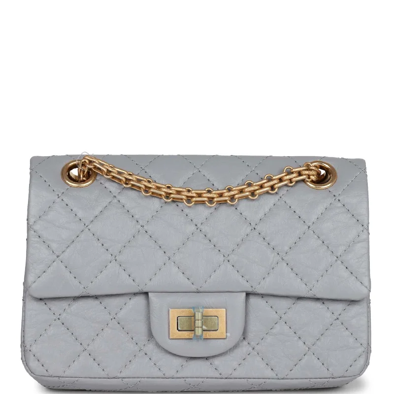 Chanel Limited Edition Handbag for CollectorsChanel Mini Reissue 224 2.55 Flap Grey Aged Calfskin Antique Gold Hardware