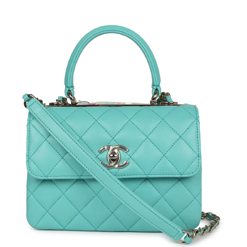 Chanel bags with modern touchesChanel Mini Trendy CC Flap Bag Turquoise Lambskin Light Gold Hardware