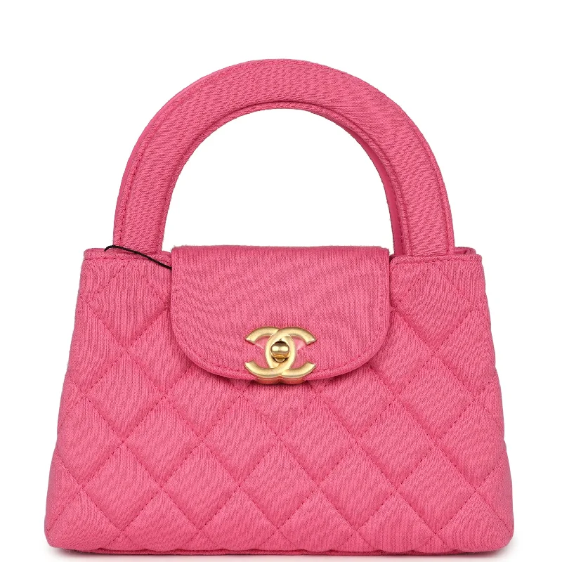 Chanel Quilted Leather Shoulder Bag for FashionistasChanel Small Kelly Shopper Dark Pink Jersey Brushed Gold Hardware