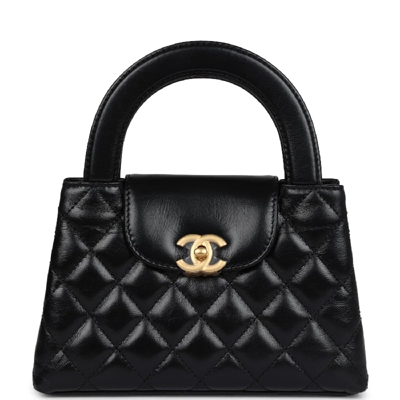 Chanel Designer Handbag with Unique DesignChanel Small Kelly Shopper Black Shiny Aged Calfskin Brushed Gold Hardware