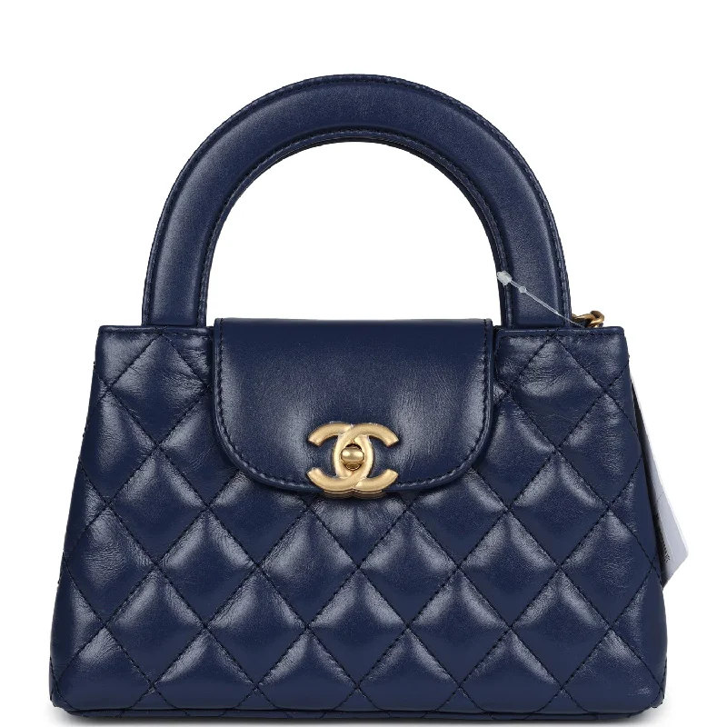 Chanel bags for women with a taste for high fashionChanel Small Kelly Shopper Navy Blue Shiny Aged Calfskin Brushed Gold Hardware