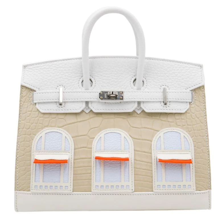 Hermès Kelly Bags with a contrast - colored interior liningHermes Birkin Bags with a Hand - Burnished Edge FinishHermès 20cm Birkin Sellier Faubourg House White Snow Palladium Hardware