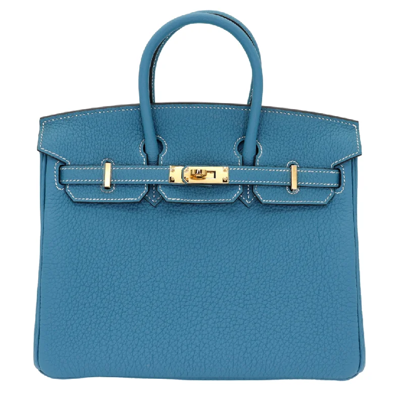 Hermès Kelly Bags with a braided leather handle for a bohemian touchHermes Birkin Bags with a Pebbled Leather Texture for a Rugged yet Elegant AppealHermès 25cm Birkin Bleu Jean Togo Leather Gold Hardware