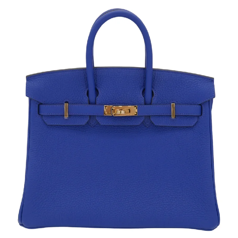 Hermès Kelly Bags in a neutral camel color for a versatile styleHermes Birkin Bags with a Woven Leather Strap DetailHermès 25cm Birkin Bleu Royal Togo Leather Gold Hardware