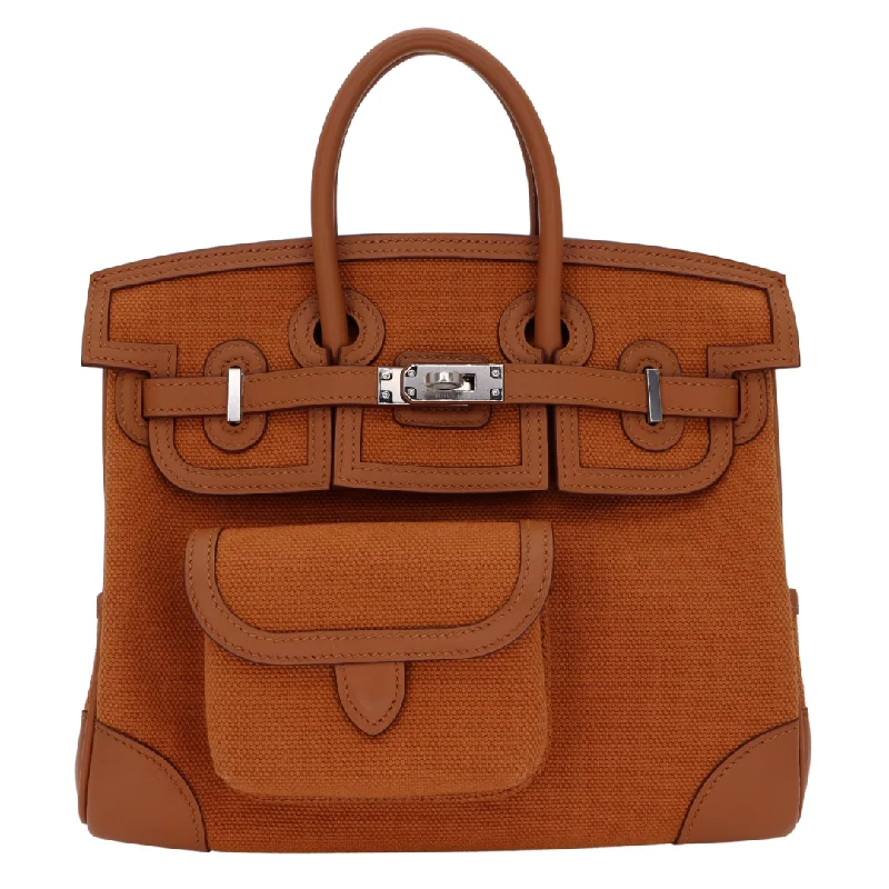 Hermès Kelly Bags with palladium - toned hardware for a modern aestheticHermes Birkin Bags in Matte Alligator Leather for a Sophisticated FinishHermès 25cm Birkin Cargo Gold Toile/Swift Leather Palladium Hardware