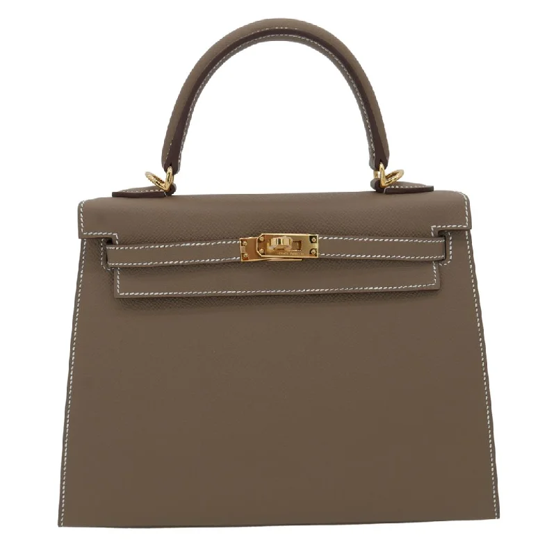 Hermès Kelly Bags with a decorative tassel charmHermès 25cm Kelly Sellier Etoupe Epsom Leather Gold Hardware