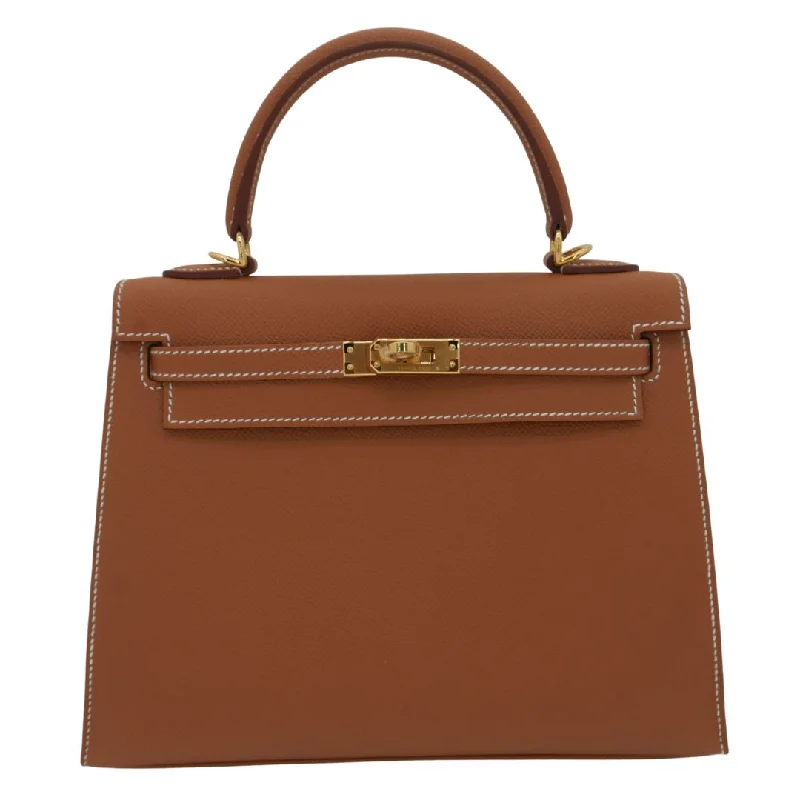 Hermès Kelly Bags with a leather - wrapped turnlock for added eleganceHermès 25cm Kelly Sellier Gold Epsom Leather Gold Hardware