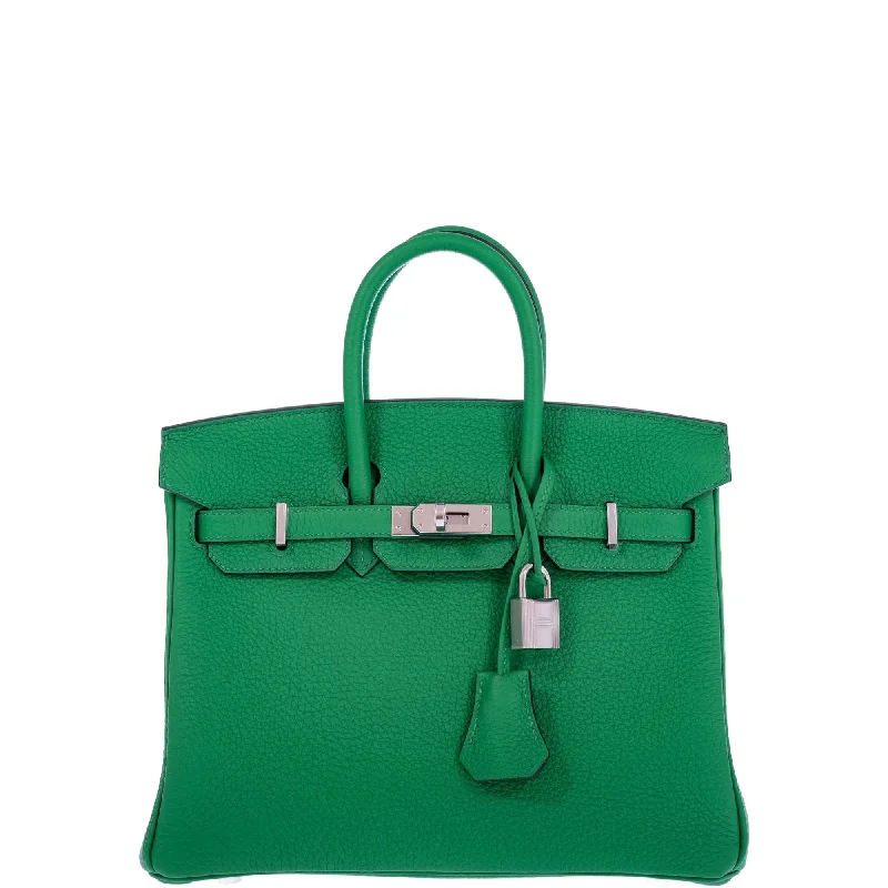 Hermès Kelly Bags in a deep emerald green for a regal lookHermes Birkin Bags with a Removable Coin Purse AttachmentHermès Birkin 25 Bambou Togo Palladium Hardware