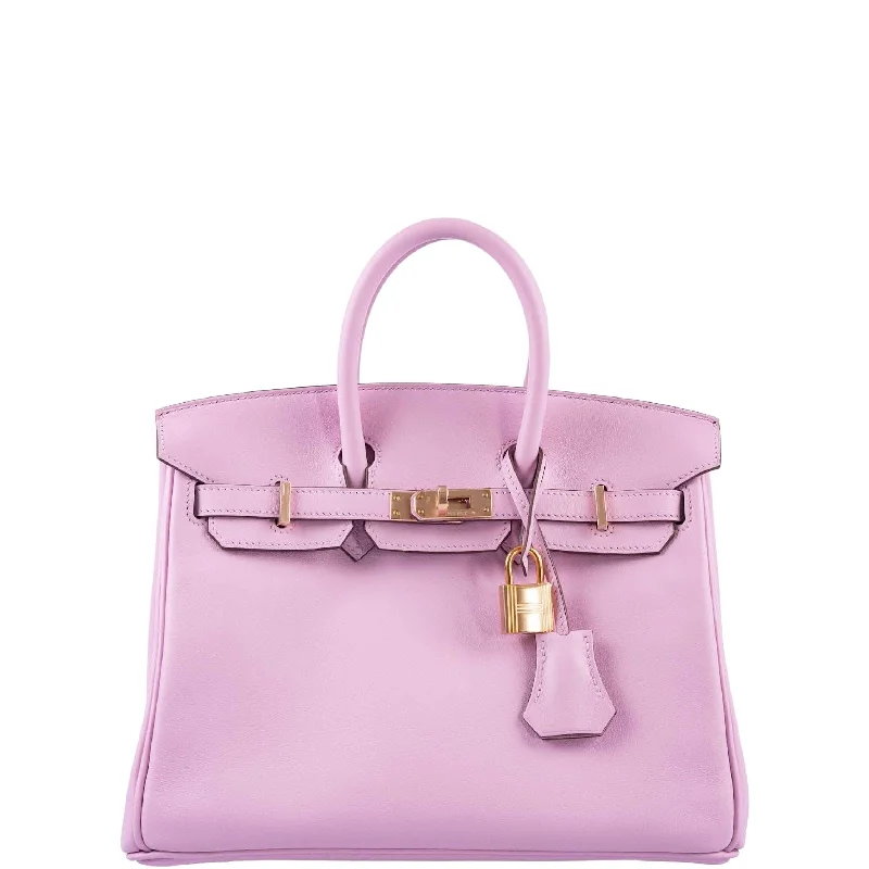 Hermès Kelly Bags with a hand - burnished edge finish for a vintage charmHermes Birkin Bags with a Leather - Lined Interior Pocket for Added ProtectionHermès Birkin 25 Mauve Sylvestre Swift Rose Gold Hardware