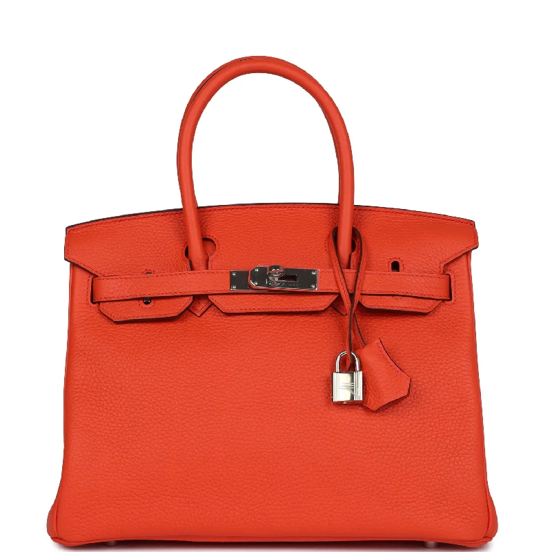 Hermès Kelly Bags with a double - handle option for easy carryingHermes Birkin Bags with a Hand - Painted Monogram DesignHermes Birkin 30 Capucine Clemence Palladium Hardware