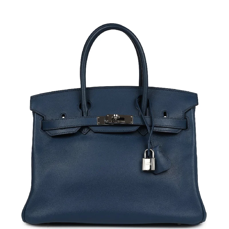 Hermès Kelly Bags with a crystal - embellished turnlock for added luxuryHermes Birkin Bags in a Dark Chocolate Brown for a Warm and Inviting AestheticPre-owned Hermes Birkin 30 Deep Bleu Swift Palladium Hardware