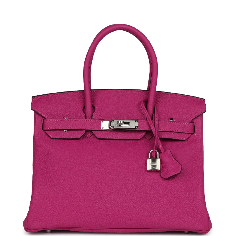 Medium - sized Hermès Kelly Bags in Taurillon Clemence leather for durabilityHermes Birkin Bags Sized 30cm for a Compact Yet Spacious OptionHermes Birkin 30 Rose Pourpre Togo Palladium Hardware