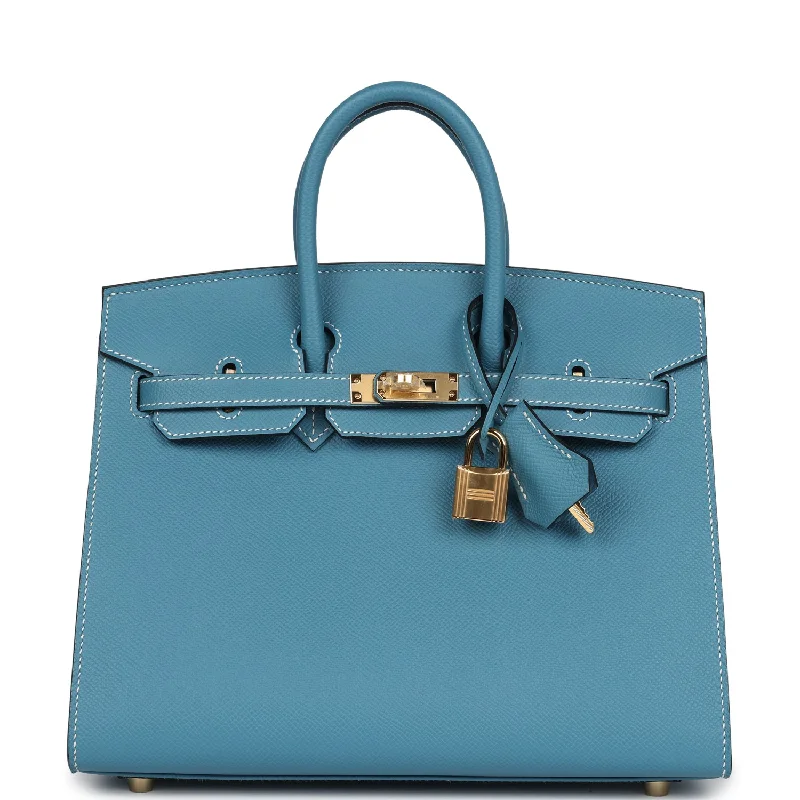 Hermès Kelly Bags in a warm terracotta color for a unique styleHermes Birkin Bags with a Detachable Keychain HolderHermes Birkin Sellier 25 Blue Jean Epsom Gold Hardware