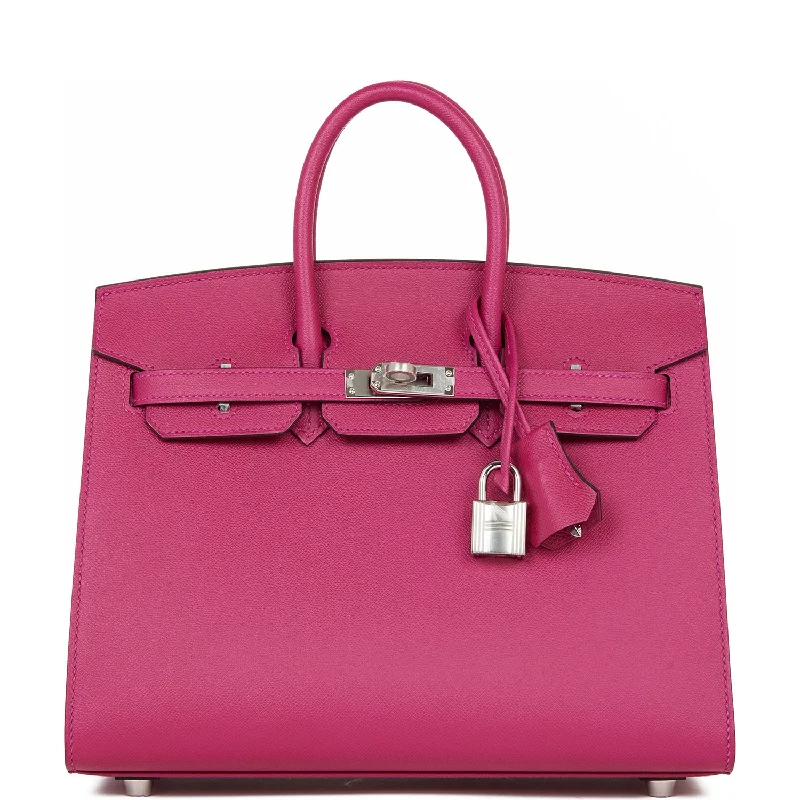 Hermès Kelly Bags with a braided leather handle for a bohemian touchHermes Birkin Bags with a Pebbled Leather Texture for a Rugged yet Elegant AppealHermes Birkin Sellier 25 Rose Pourpre Veau Madame Palladium Hardware