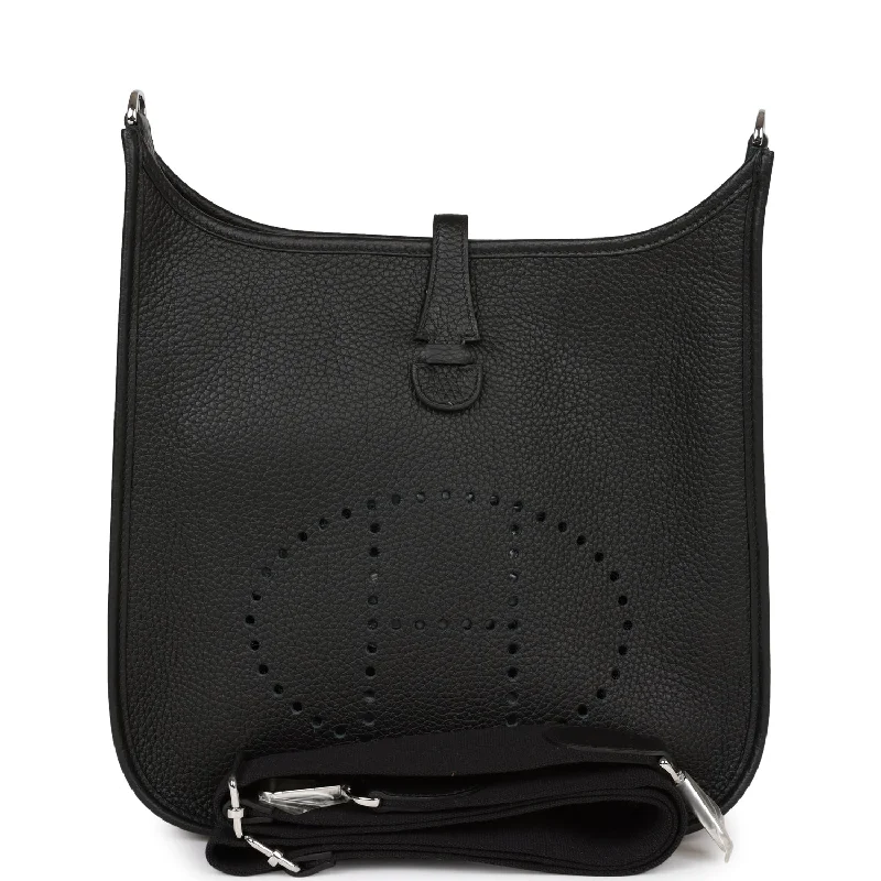 Hermes Evelyne PM Black Clemence Palladium Hardware